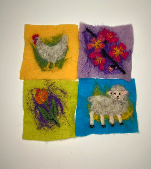 Needle Felting Coasters Kit